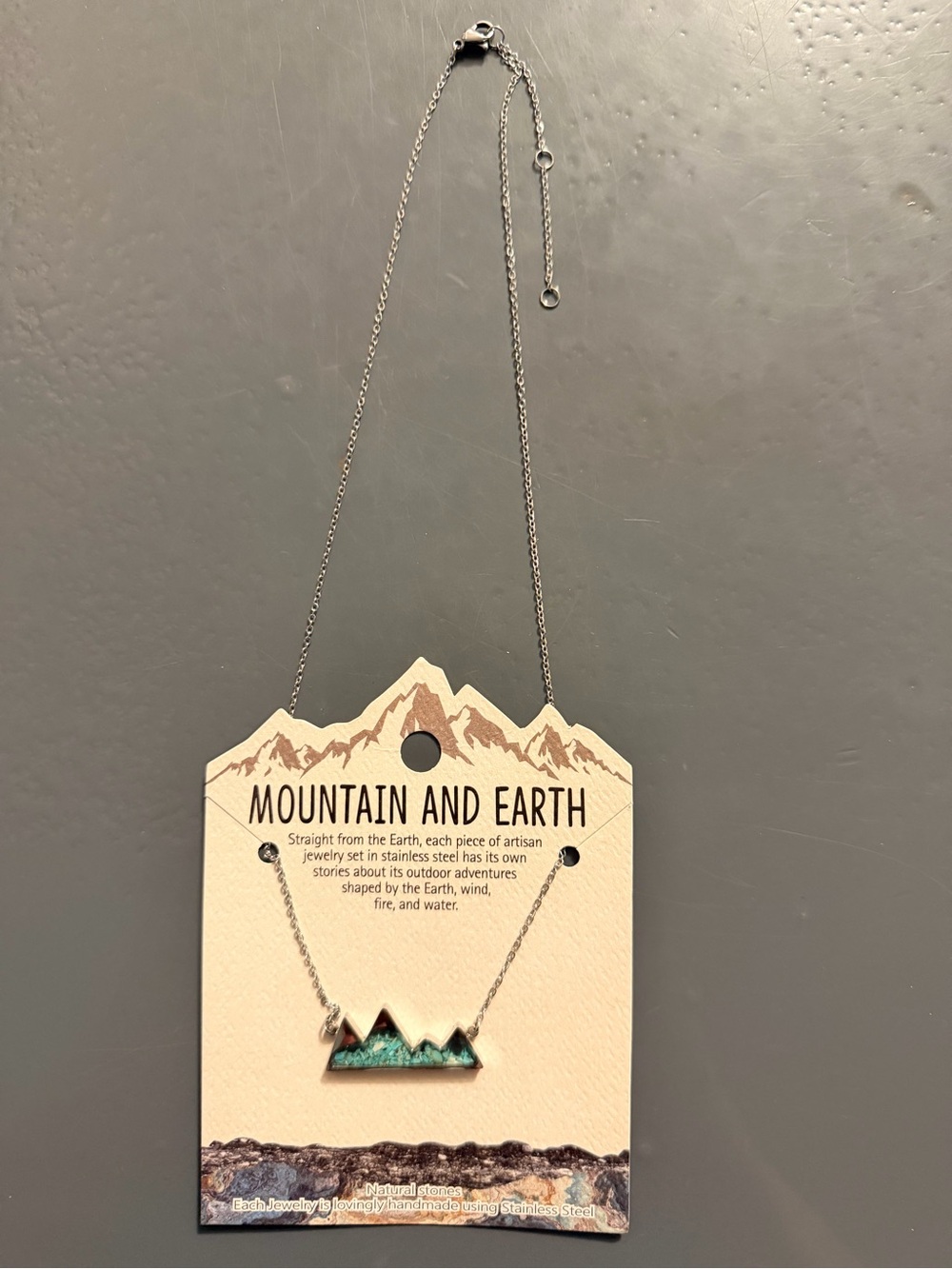 Mountain & Earth Silver & Turquoise Mountain Peak Necklace - Picture 4 of 8